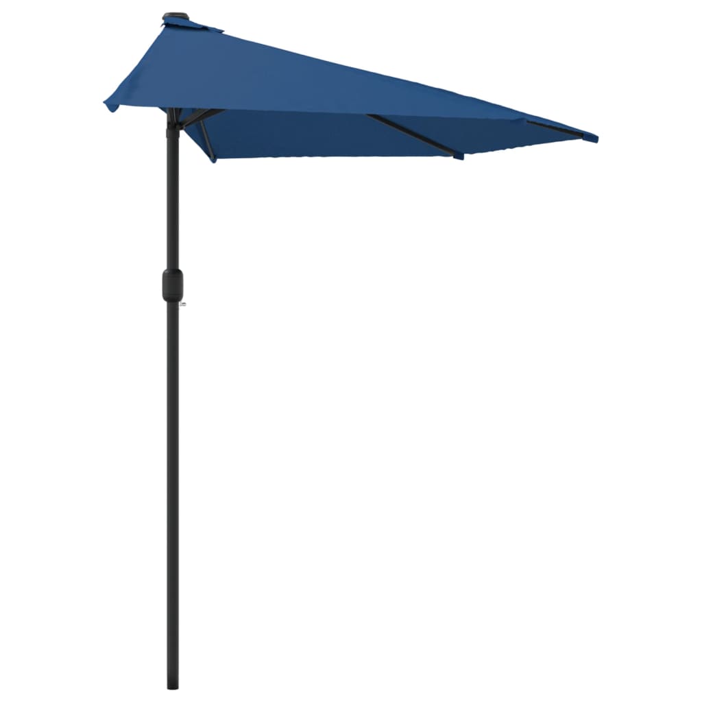 Balkonparasol half met aluminium paal 300x155x223 cm blauw is nu te koop bij PeponiXL, paradijselijk wonen!