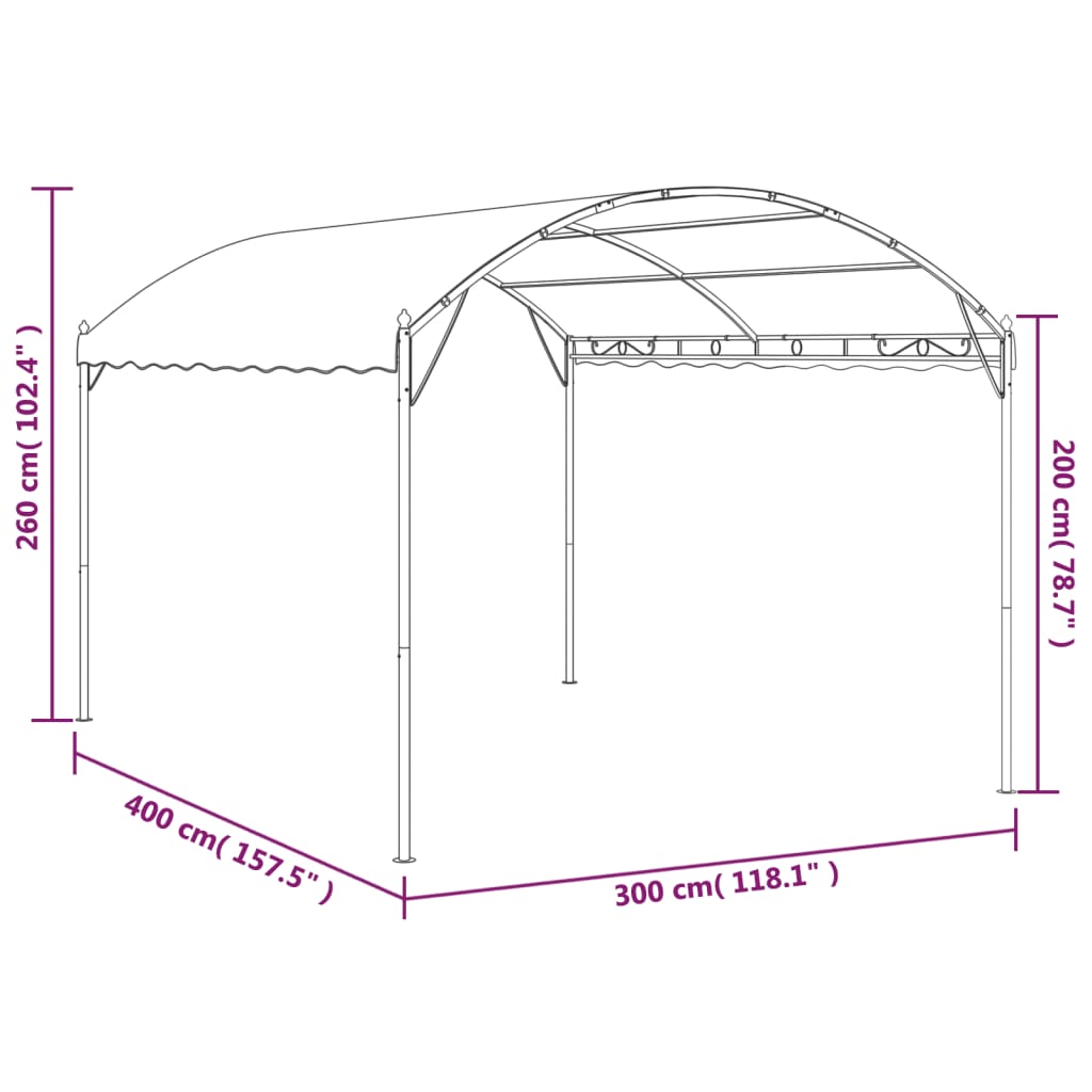 Prieel 180 g/m² 4x3x2,6 m taupe