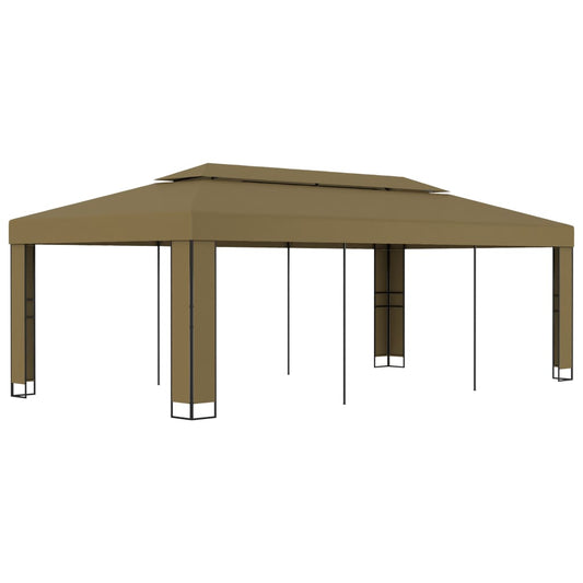 Prieel met dubbel dak 180 g/m² 3x6 m taupe is nu te koop bij PeponiXL, paradijselijk wonen!