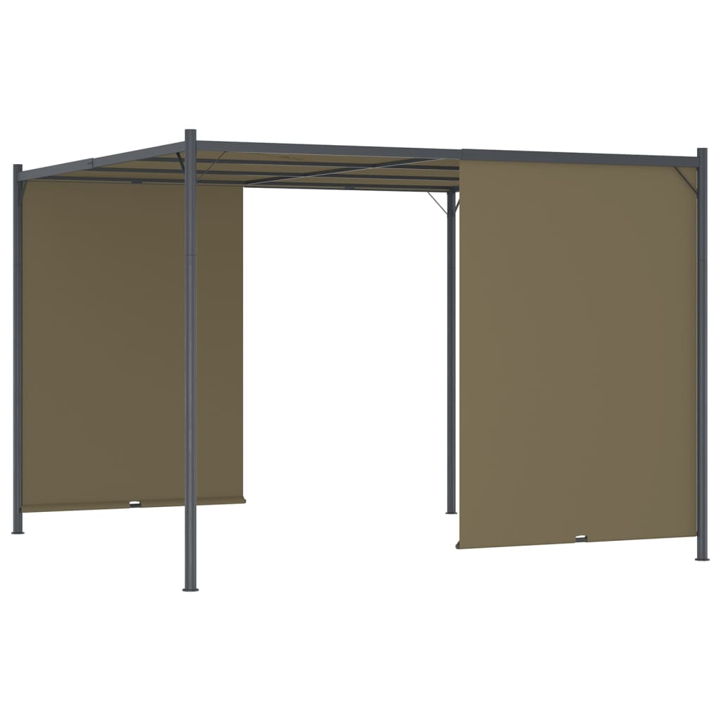 Pergola met uittrekbaar dak 180 g/m² 3x3 m taupe is nu te koop bij PeponiXL, paradijselijk wonen!