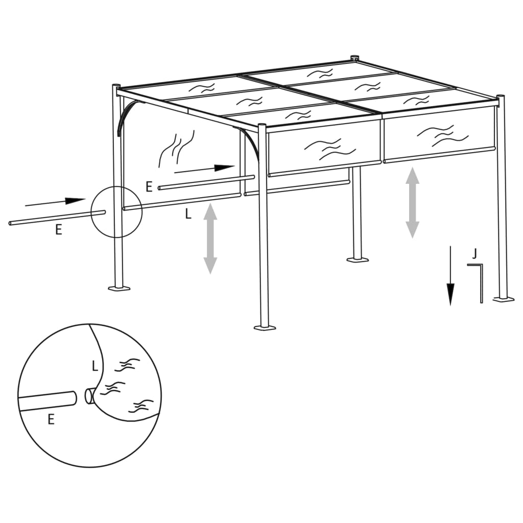 Pergola met uittrekbaar dak 180 g/m² 3x3 m taupe is nu te koop bij PeponiXL, paradijselijk wonen!