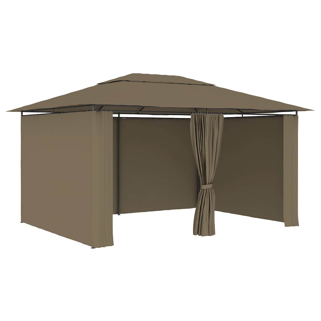 Tuinpaviljoen met gordijnen 180 g/m² 4x3 m taupe is nu te koop bij PeponiXL, paradijselijk wonen!