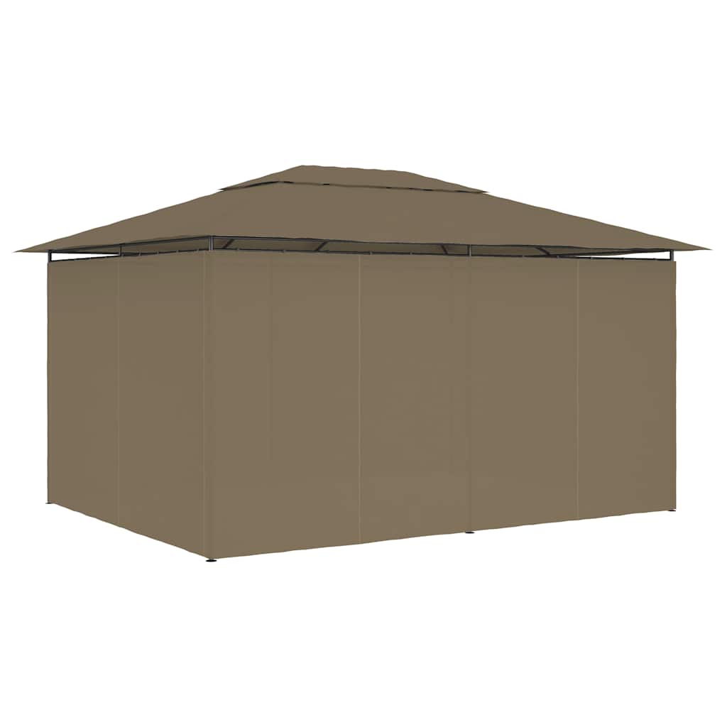Tuinpaviljoen met gordijnen 180 g/m² 4x3 m taupe is nu te koop bij PeponiXL, paradijselijk wonen!
