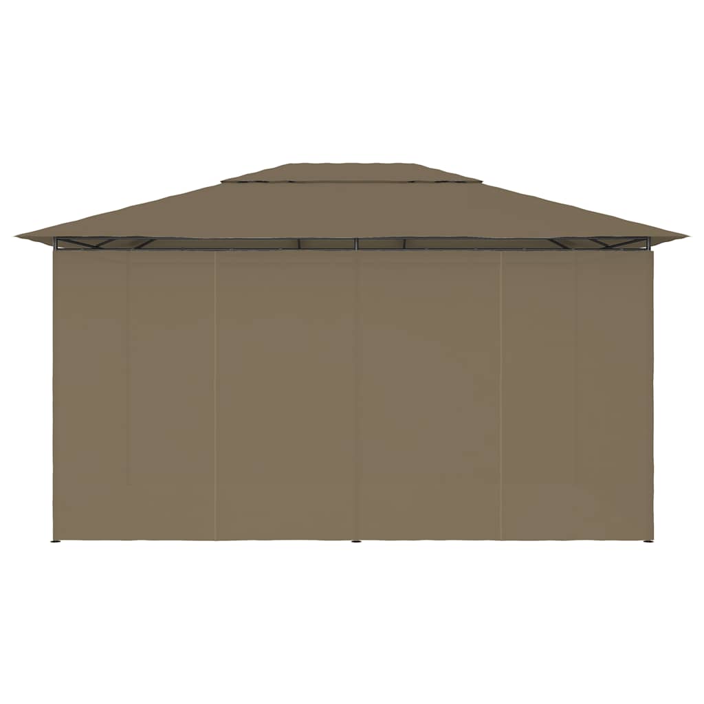 Tuinpaviljoen met gordijnen 180 g/m² 4x3 m taupe is nu te koop bij PeponiXL, paradijselijk wonen!