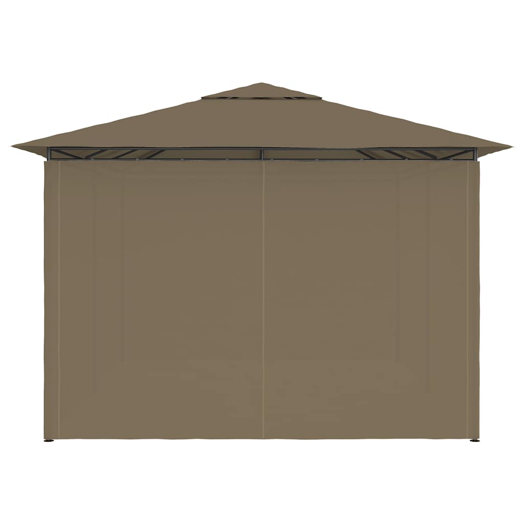 Tuinpaviljoen met gordijnen 180 g/m² 4x3 m taupe is nu te koop bij PeponiXL, paradijselijk wonen!