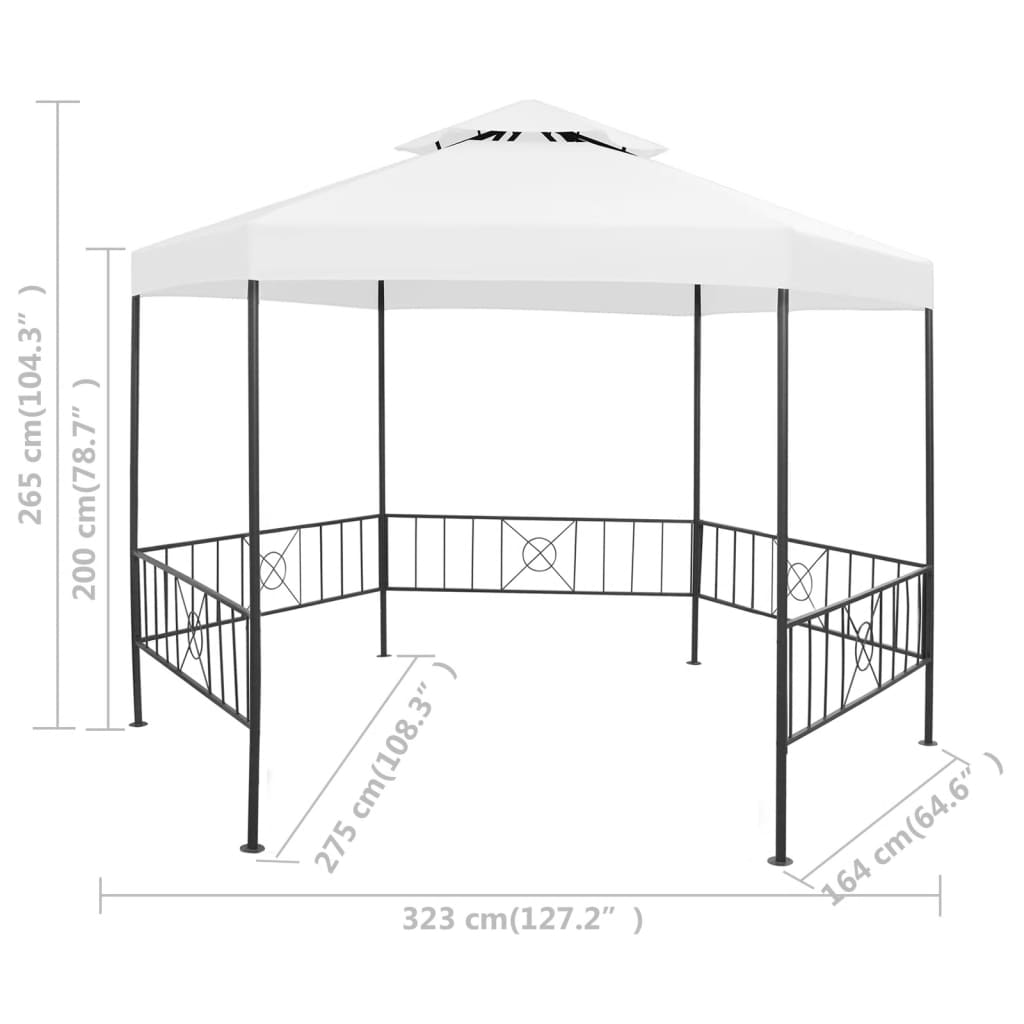 Tuinprieel 180 g/m² 323x275x265 cm wit