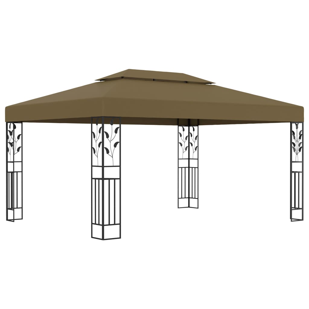 Prieel met dubbel dak 180 g/m² 3x4 m taupe is nu te koop bij PeponiXL, paradijselijk wonen!