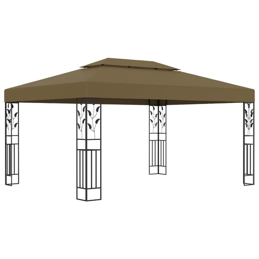 Prieel met dubbel dak 180 g/m² 3x4 m taupe is nu te koop bij PeponiXL, paradijselijk wonen!