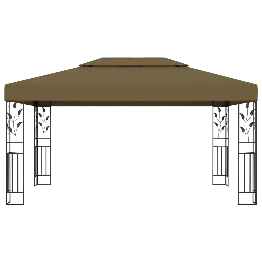 Prieel met dubbel dak 180 g/m² 3x4 m taupe is nu te koop bij PeponiXL, paradijselijk wonen!