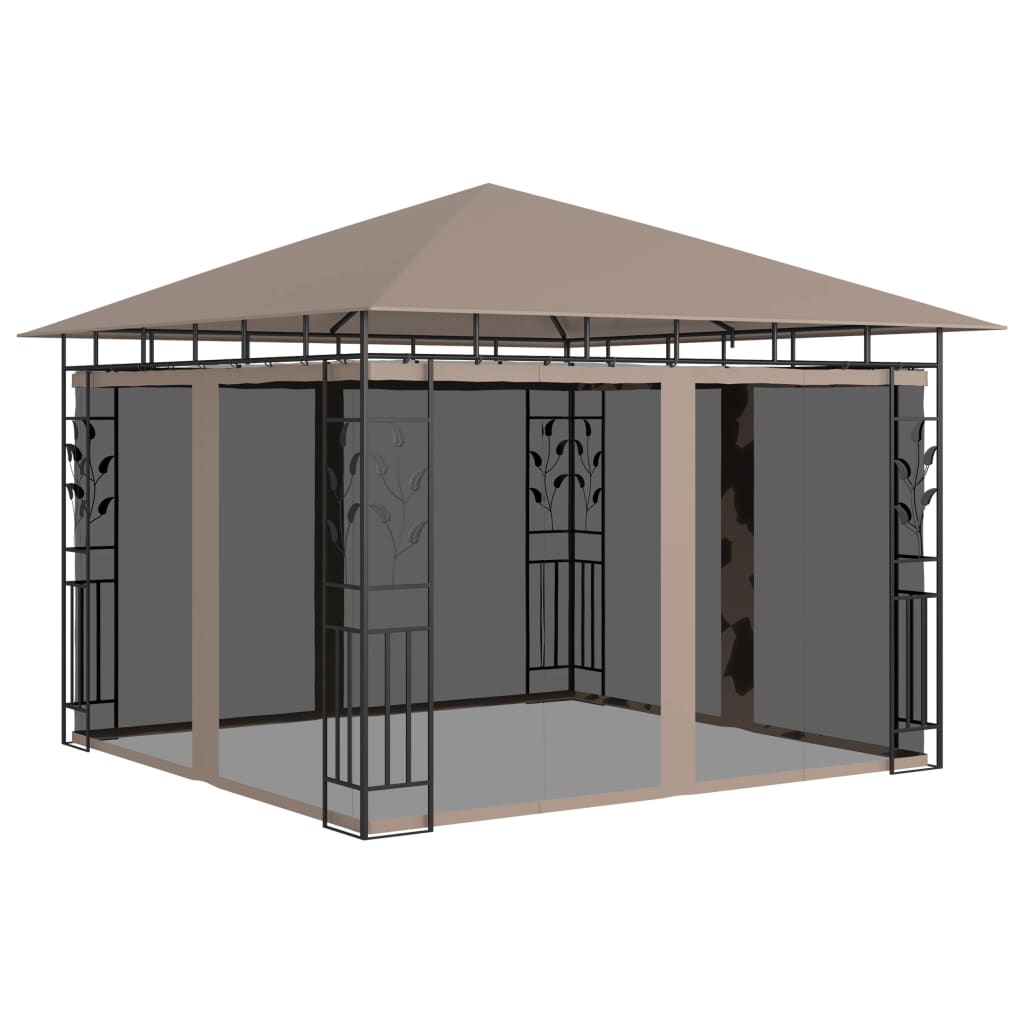 Prieel met klamboe 3x3x2,73 m 180 g/m² taupe is nu te koop bij PeponiXL, paradijselijk wonen!