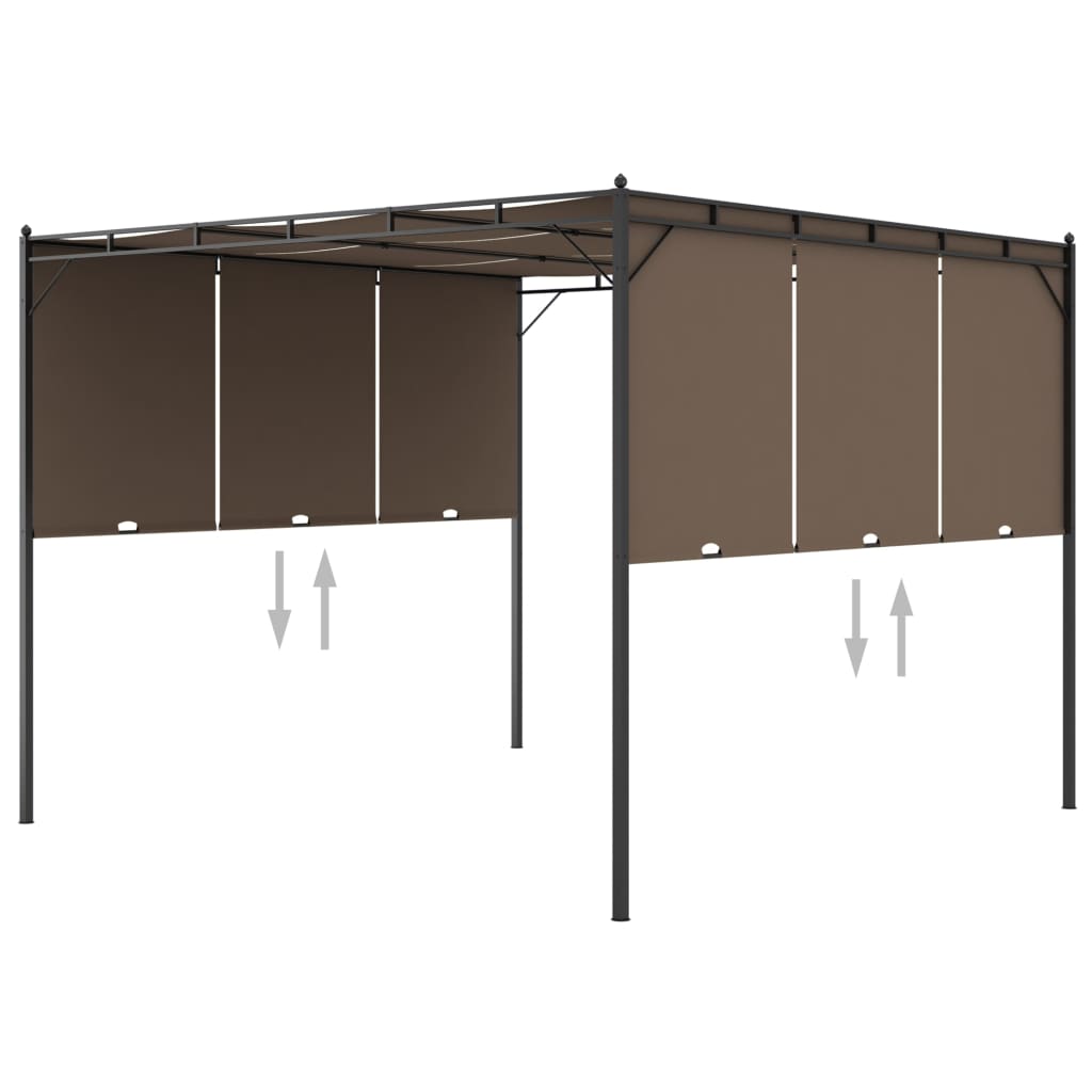 Tuinprieel met zijgordijn 3x3x2,25 m taupe is nu te koop bij PeponiXL, paradijselijk wonen!