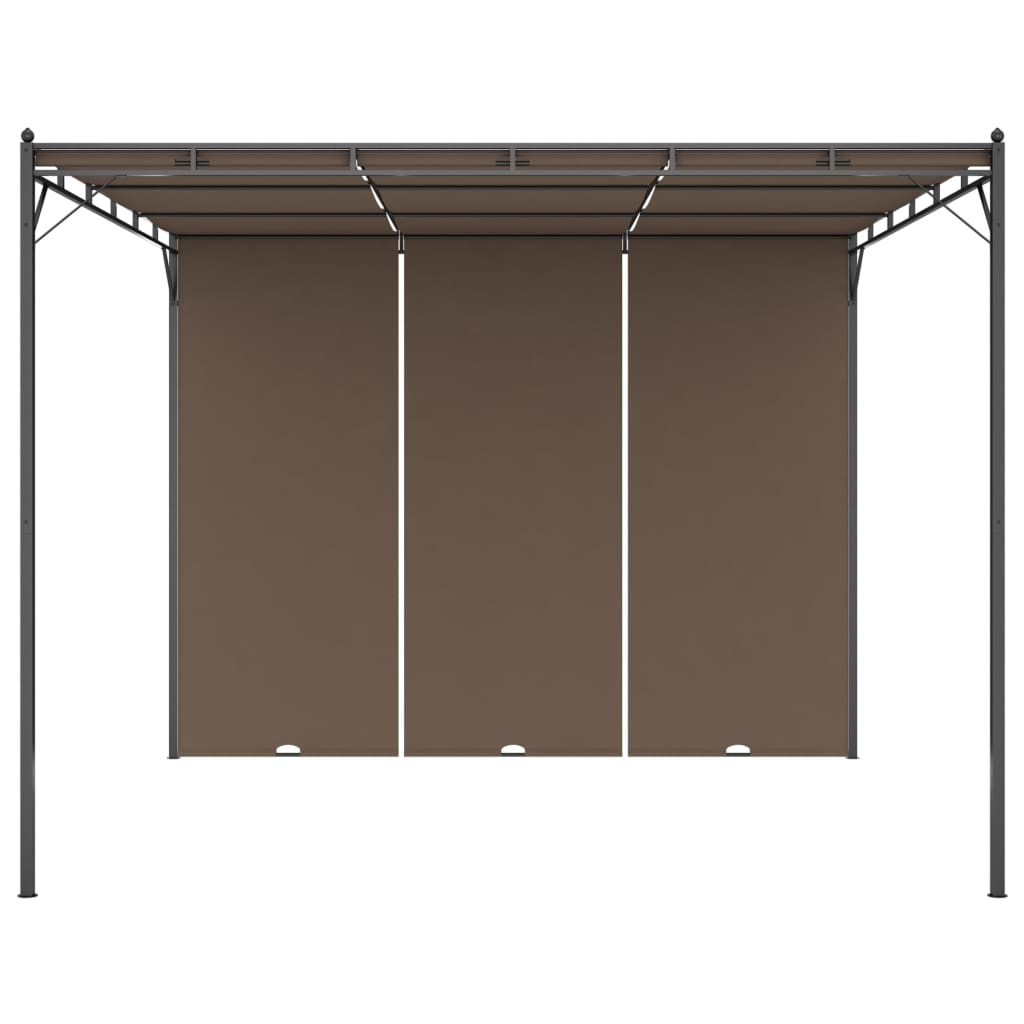 Tuinprieel met zijgordijn 3x3x2,25 m taupe is nu te koop bij PeponiXL, paradijselijk wonen!