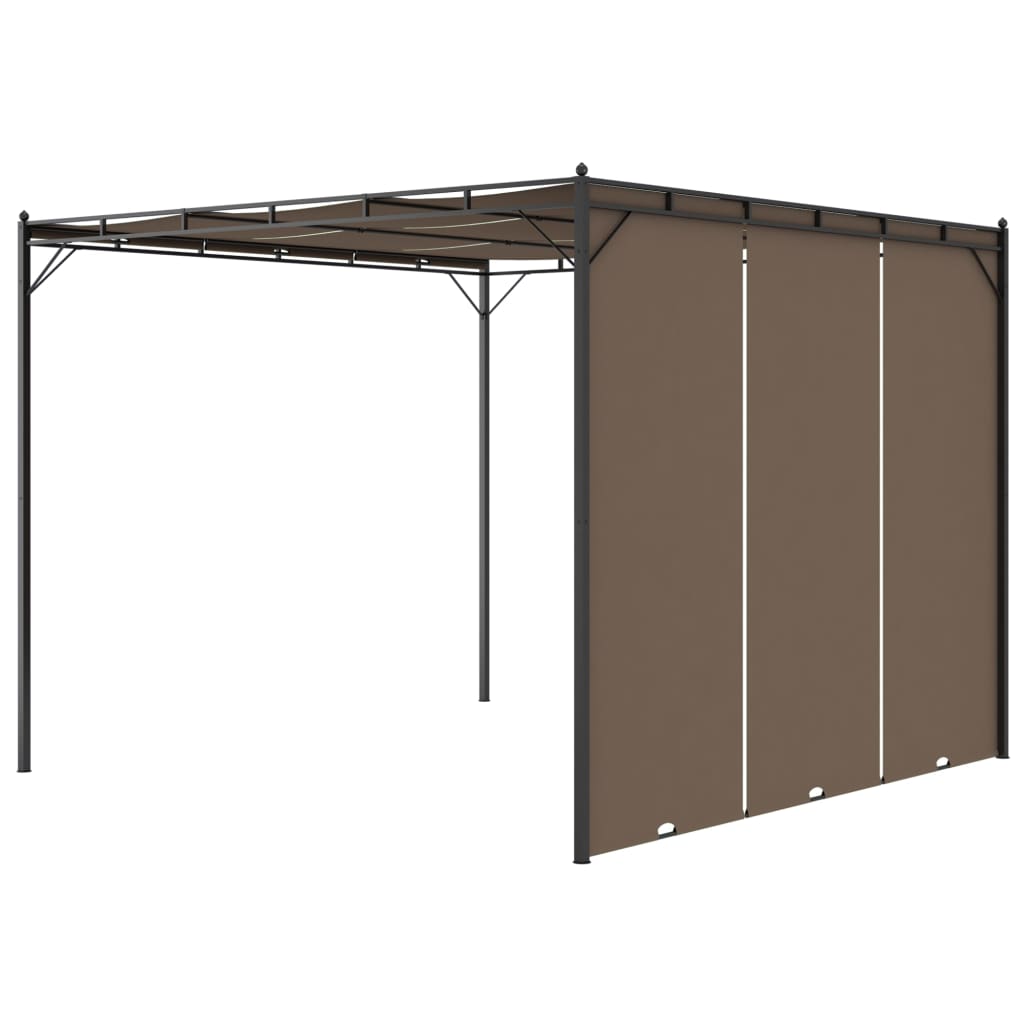 Tuinprieel met zijgordijn 3x3x2,25 m taupe is nu te koop bij PeponiXL, paradijselijk wonen!