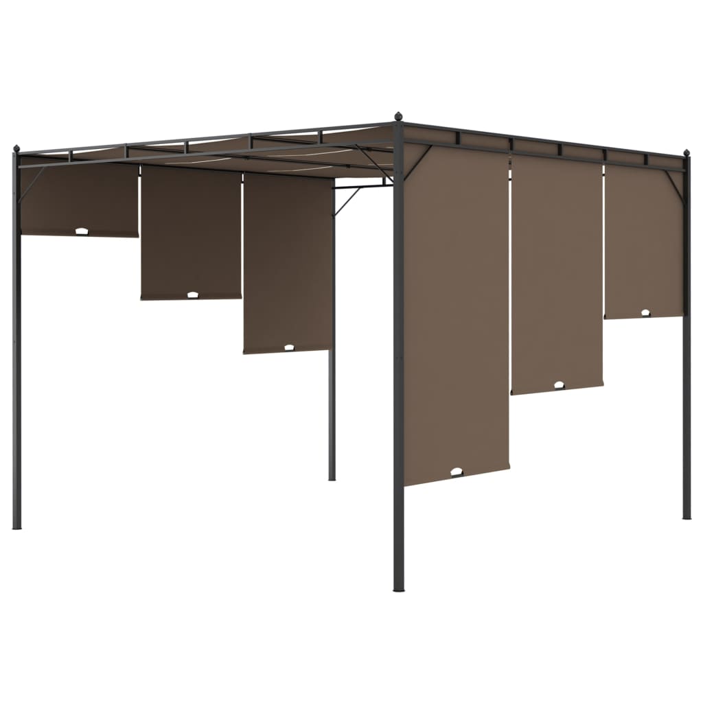 Tuinprieel met zijgordijn 3x3x2,25 m taupe is nu te koop bij PeponiXL, paradijselijk wonen!