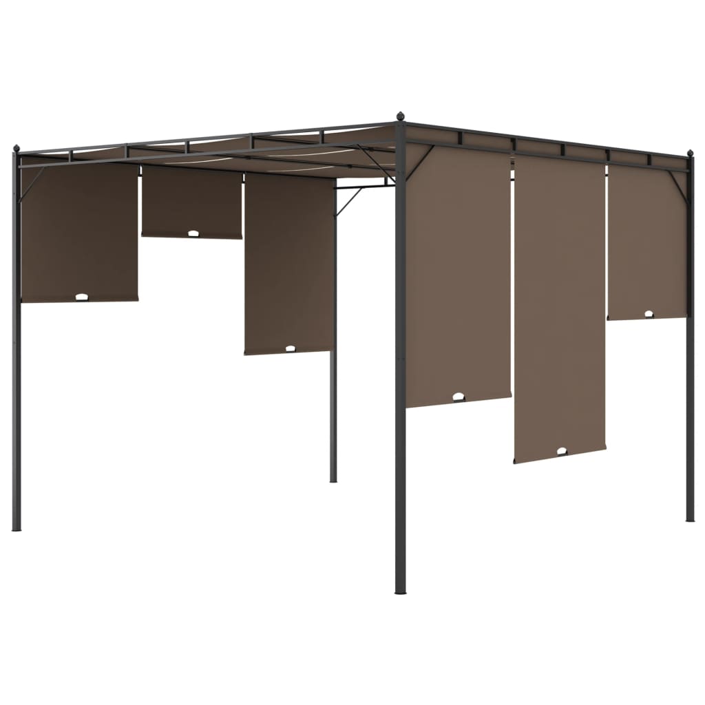 Tuinprieel met zijgordijn 3x3x2,25 m taupe is nu te koop bij PeponiXL, paradijselijk wonen!