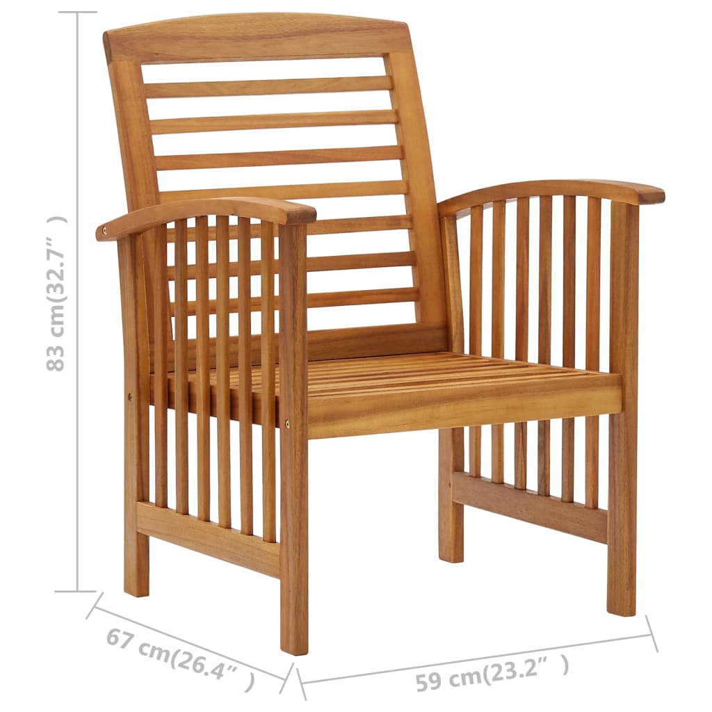 Tuinstoelen 2 st massief acaciahout is nu te koop bij PeponiXL, paradijselijk wonen!