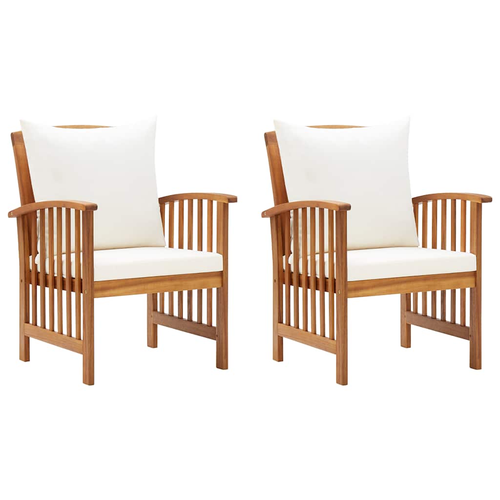 Tuinstoelen 2 st met kussens massief acaciahout is nu te koop bij PeponiXL, paradijselijk wonen!