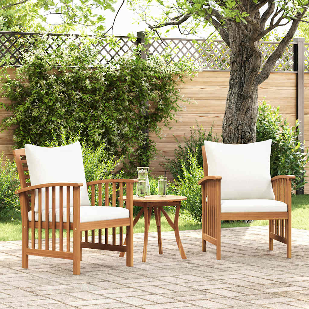 Tuinstoelen 2 st met kussens massief acaciahout is nu te koop bij PeponiXL, paradijselijk wonen!