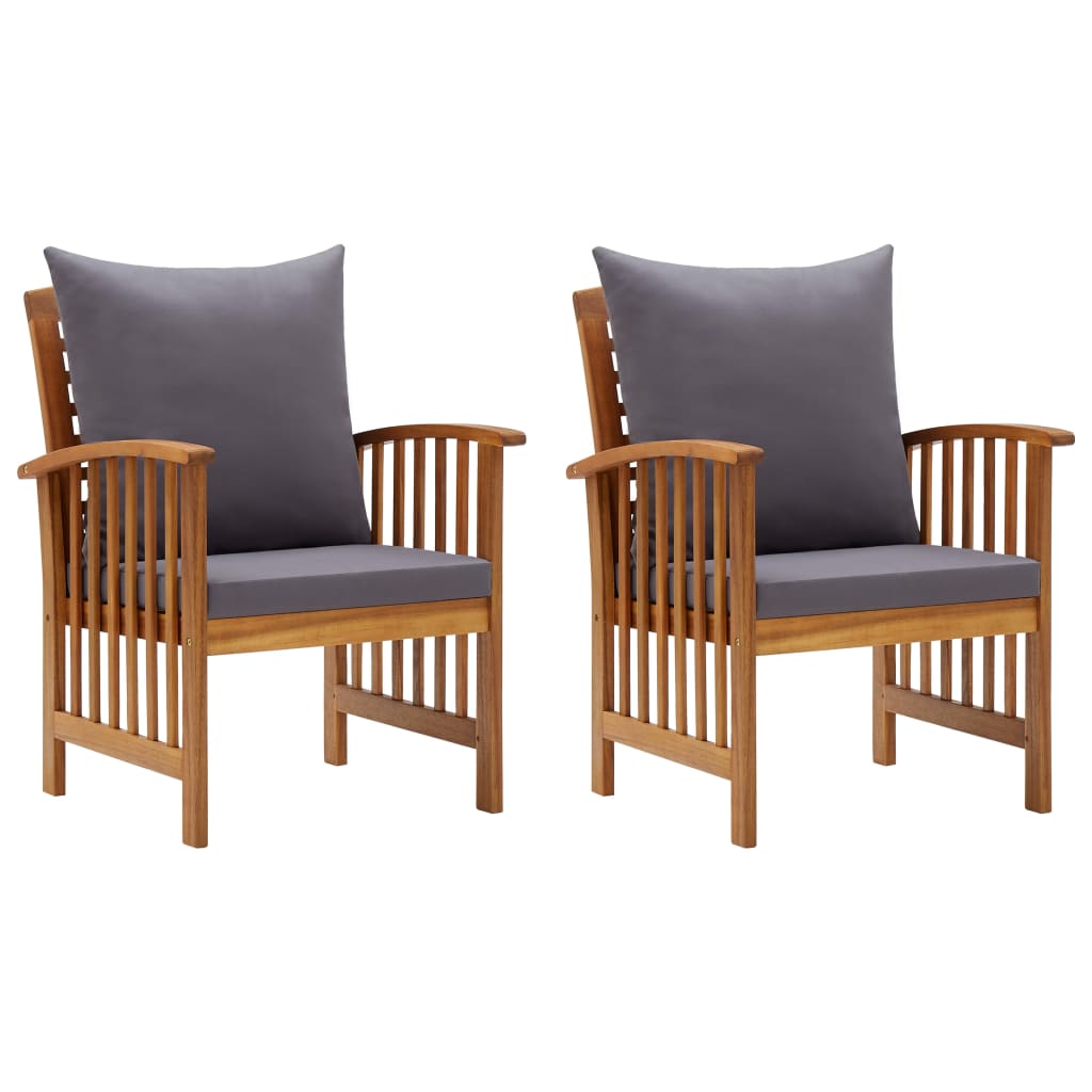 Tuinstoelen 2 st met kussens massief acaciahout is nu te koop bij PeponiXL, paradijselijk wonen!