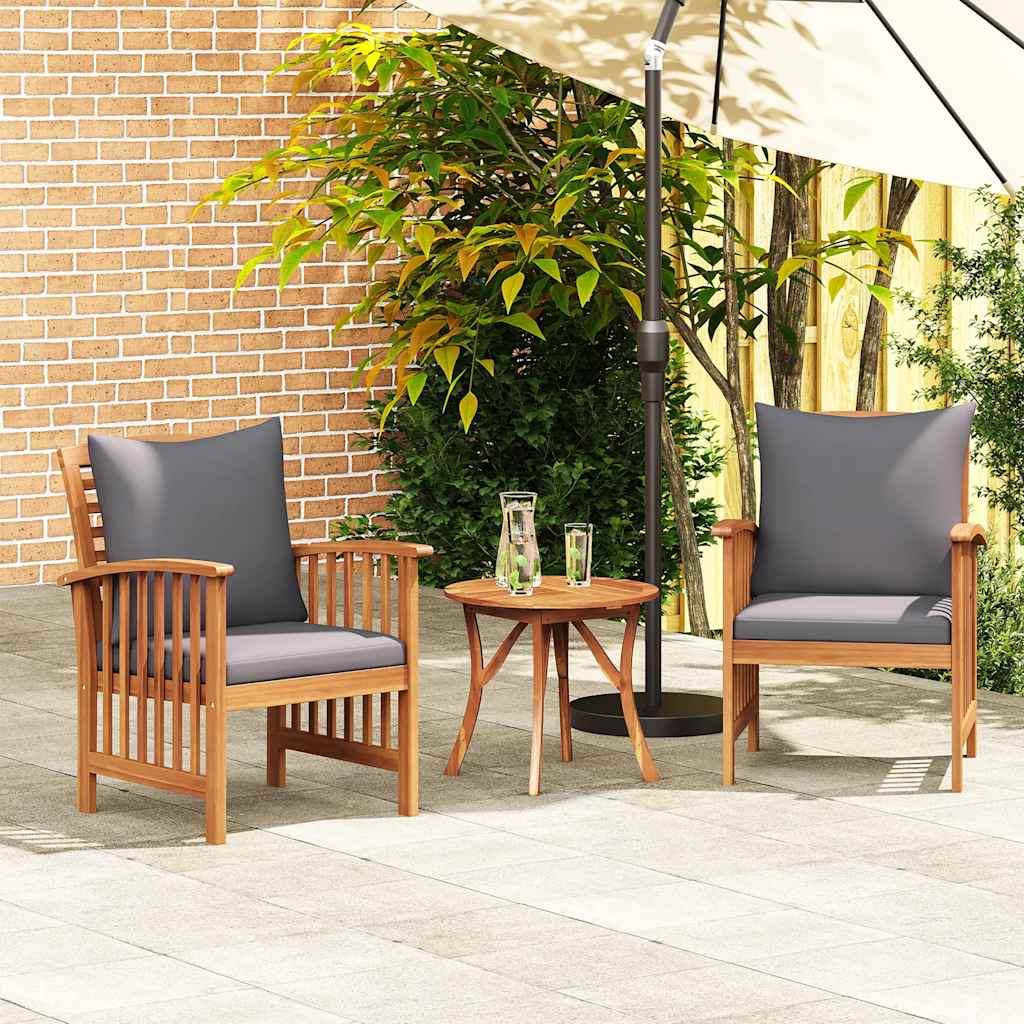Tuinstoelen 2 st met kussens massief acaciahout is nu te koop bij PeponiXL, paradijselijk wonen!