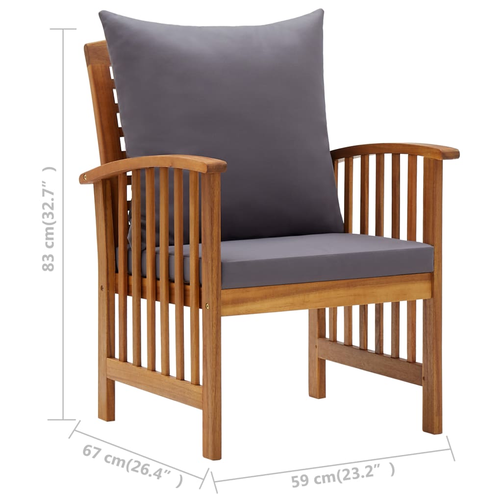 Tuinstoelen 2 st met kussens massief acaciahout is nu te koop bij PeponiXL, paradijselijk wonen!
