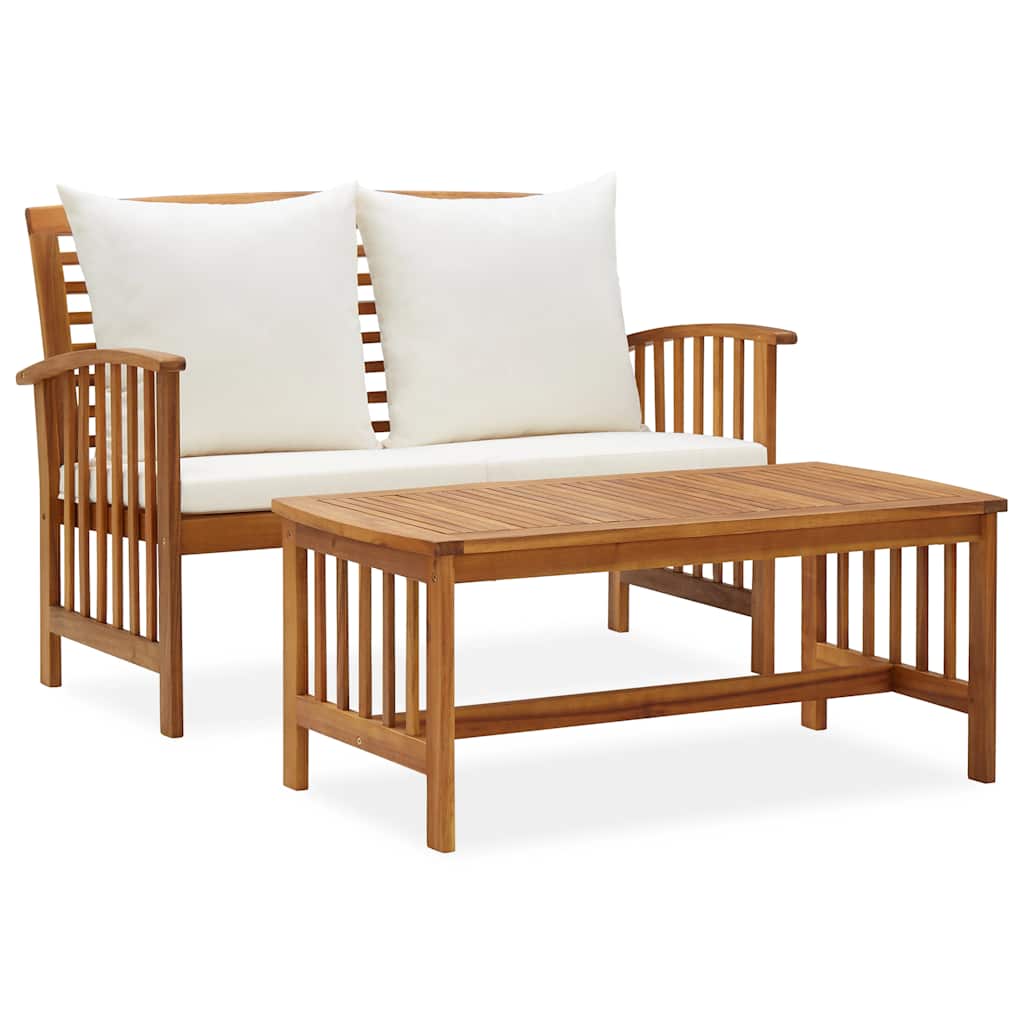 2-delige Loungeset met kussens massief acaciahout is nu te koop bij PeponiXL, paradijselijk wonen!
