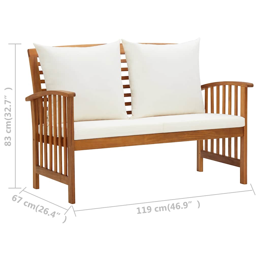 2-delige Loungeset met kussens massief acaciahout is nu te koop bij PeponiXL, paradijselijk wonen!