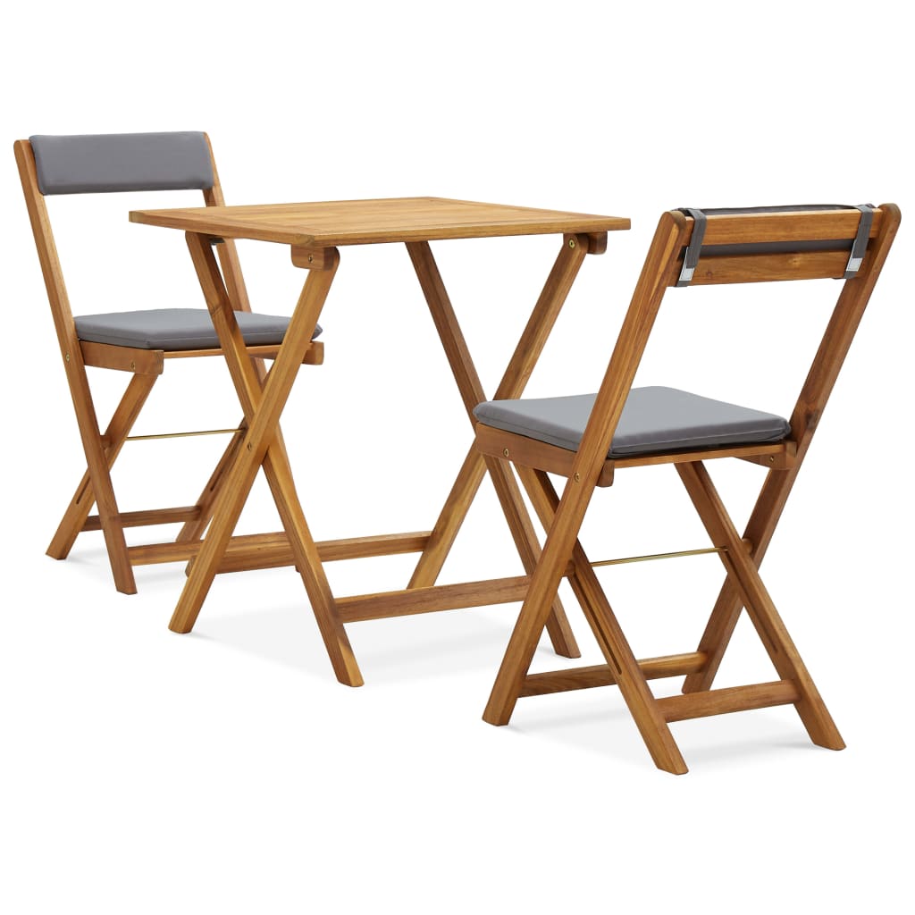 3-delige Bistroset inklapbaar met kussens massief acaciahout is nu te koop bij PeponiXL, paradijselijk wonen!