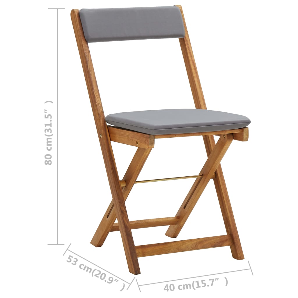 3-delige Bistroset inklapbaar met kussens massief acaciahout is nu te koop bij PeponiXL, paradijselijk wonen!