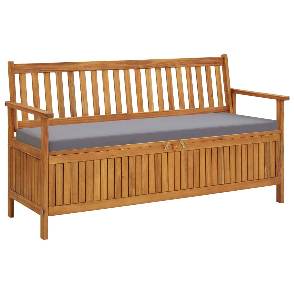 Tuinopbergbank met kussen 148 cm massief acaciahout is nu te koop bij PeponiXL, paradijselijk wonen!