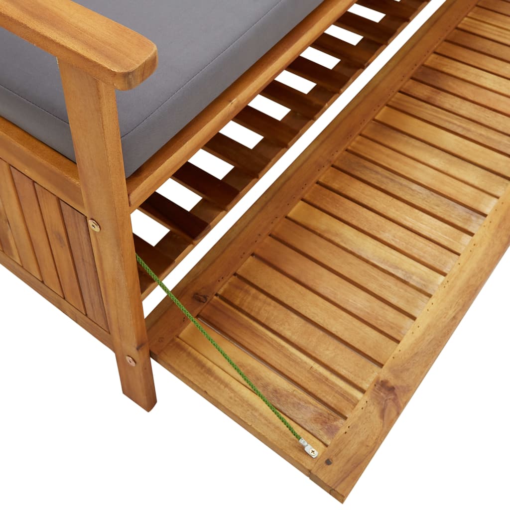 Tuinopbergbank met kussen 148 cm massief acaciahout is nu te koop bij PeponiXL, paradijselijk wonen!