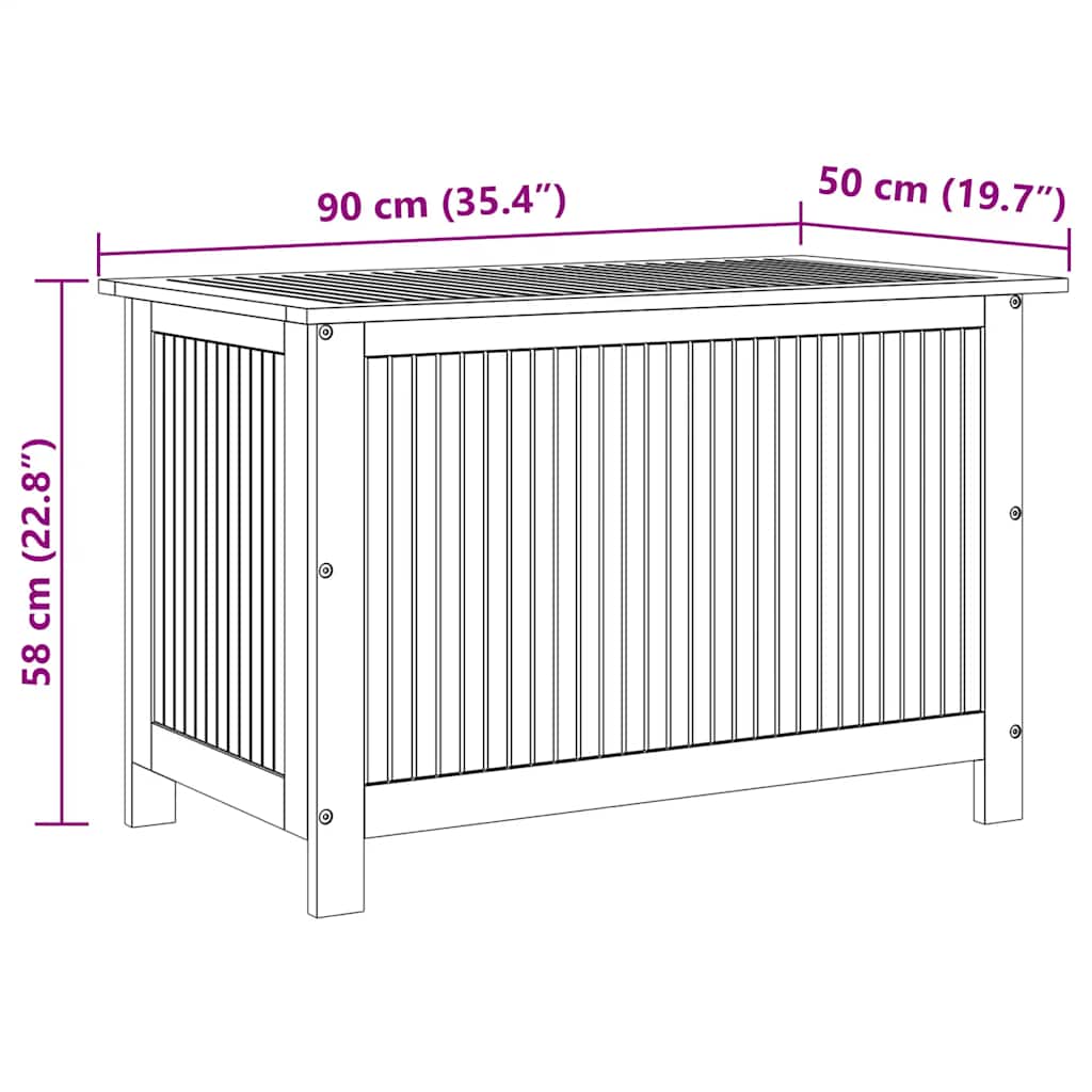 Tuinbox 90x50x58 cm massief acaciahout is nu te koop bij PeponiXL, paradijselijk wonen!