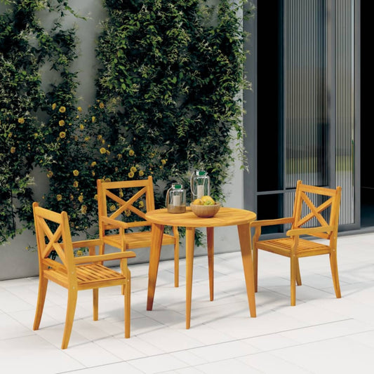 Tuinstoelen 3 st massief acaciahout is nu te koop bij PeponiXL, paradijselijk wonen!