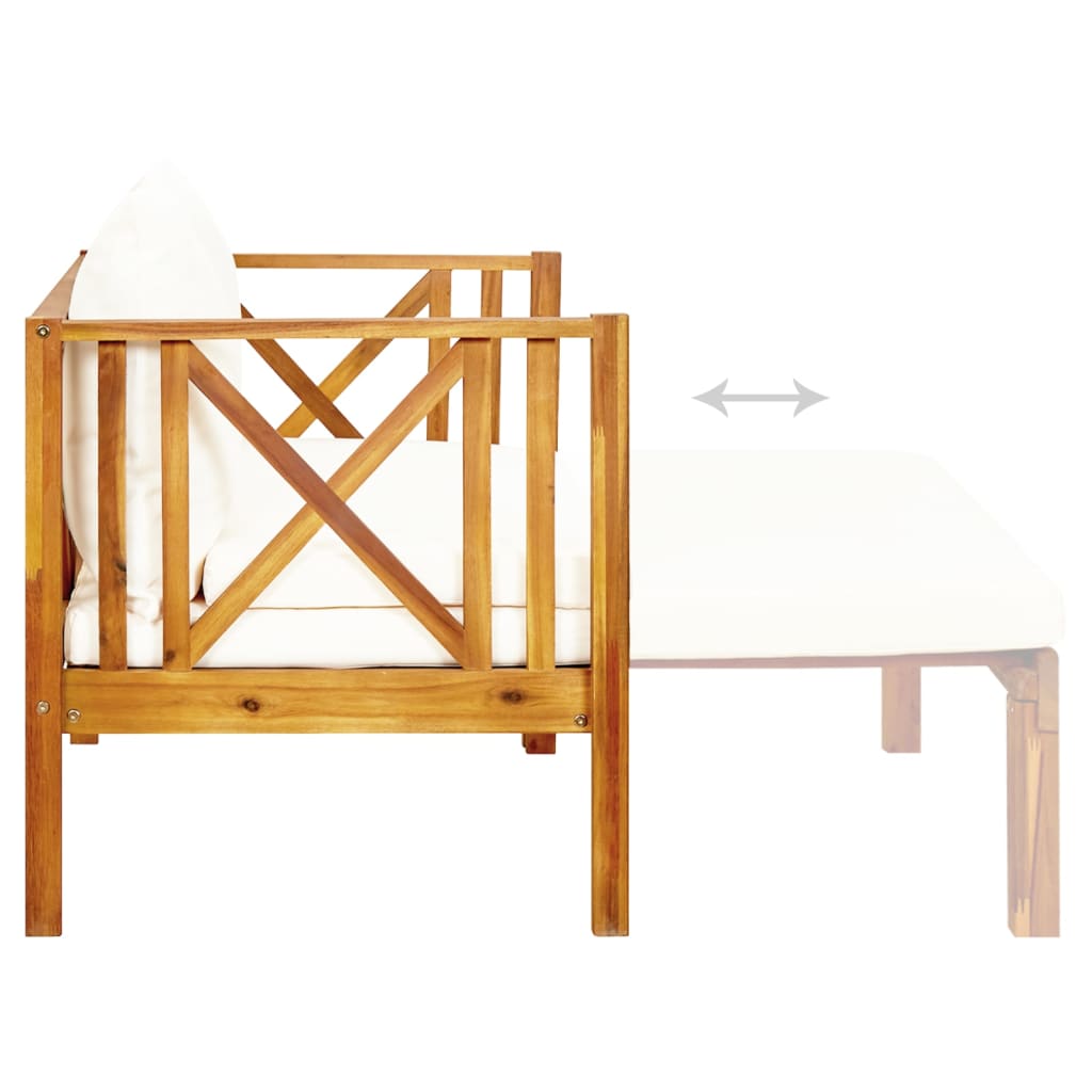 Tuinbank 2-zits met kussens 122 cm massief acaciahout is nu te koop bij PeponiXL, paradijselijk wonen!