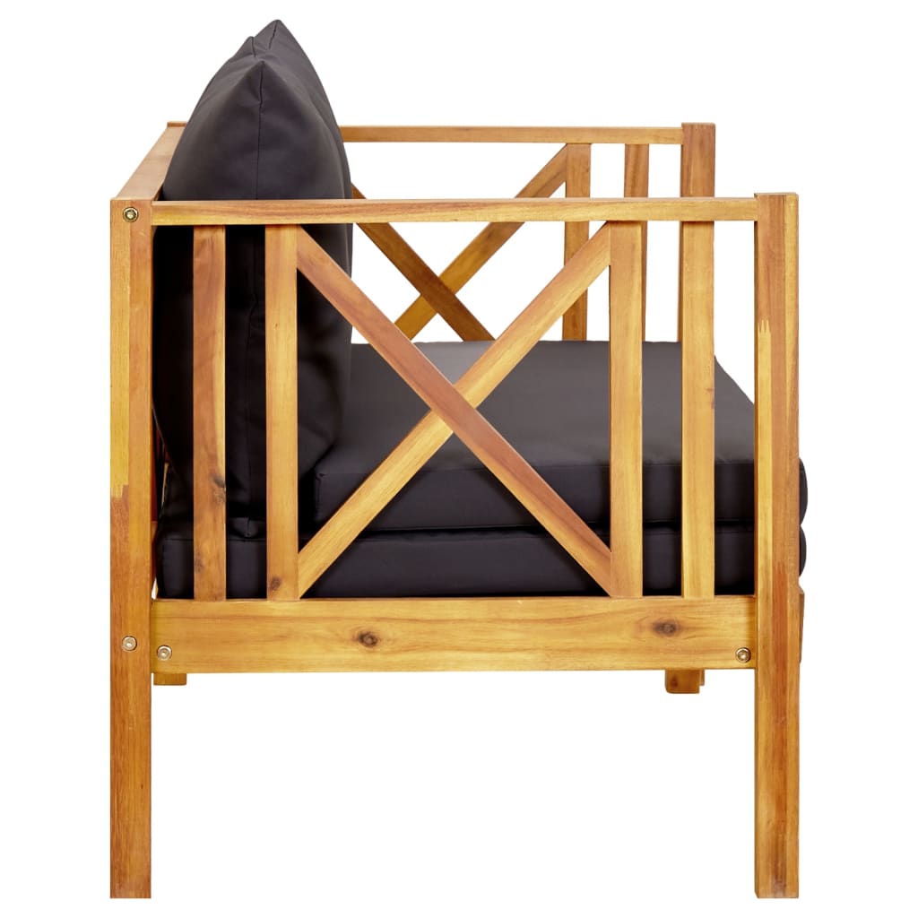 Tuinbank 2-zits met kussens 122 cm massief acaciahout is nu te koop bij PeponiXL, paradijselijk wonen!