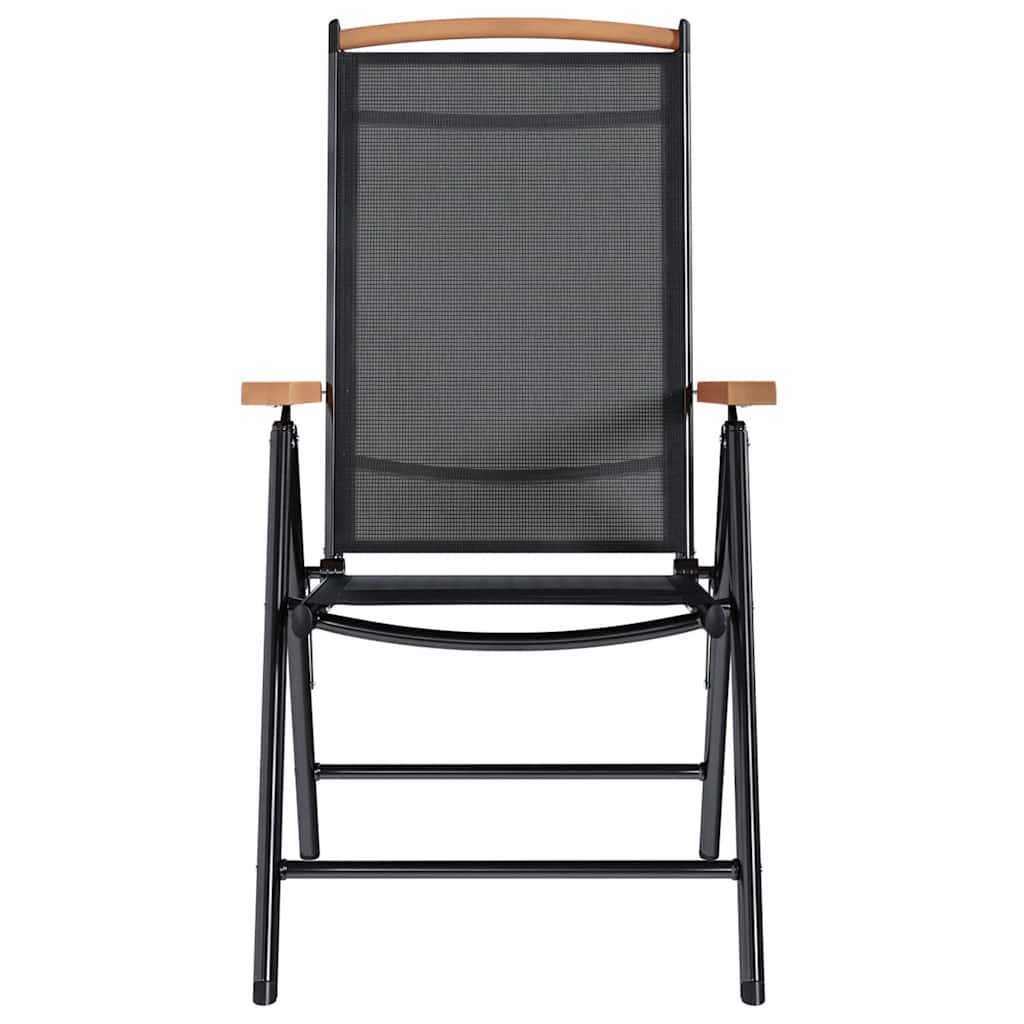 Tuinstoelen 6 st inklapbaar textileen zwart is nu te koop bij PeponiXL, paradijselijk wonen!