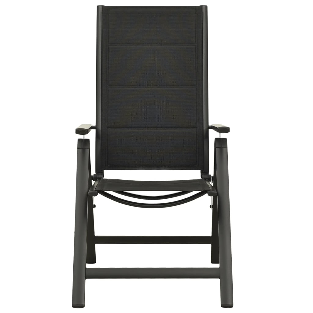 Tuinstoelen 2 st inklapbaar textileen aluminium zwart is nu te koop bij PeponiXL, paradijselijk wonen!