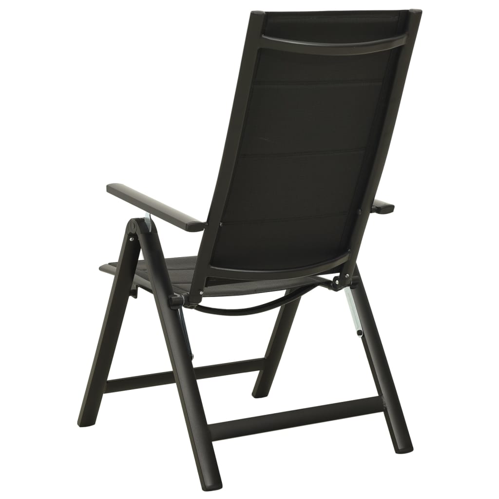 Tuinstoelen 2 st inklapbaar textileen aluminium zwart is nu te koop bij PeponiXL, paradijselijk wonen!