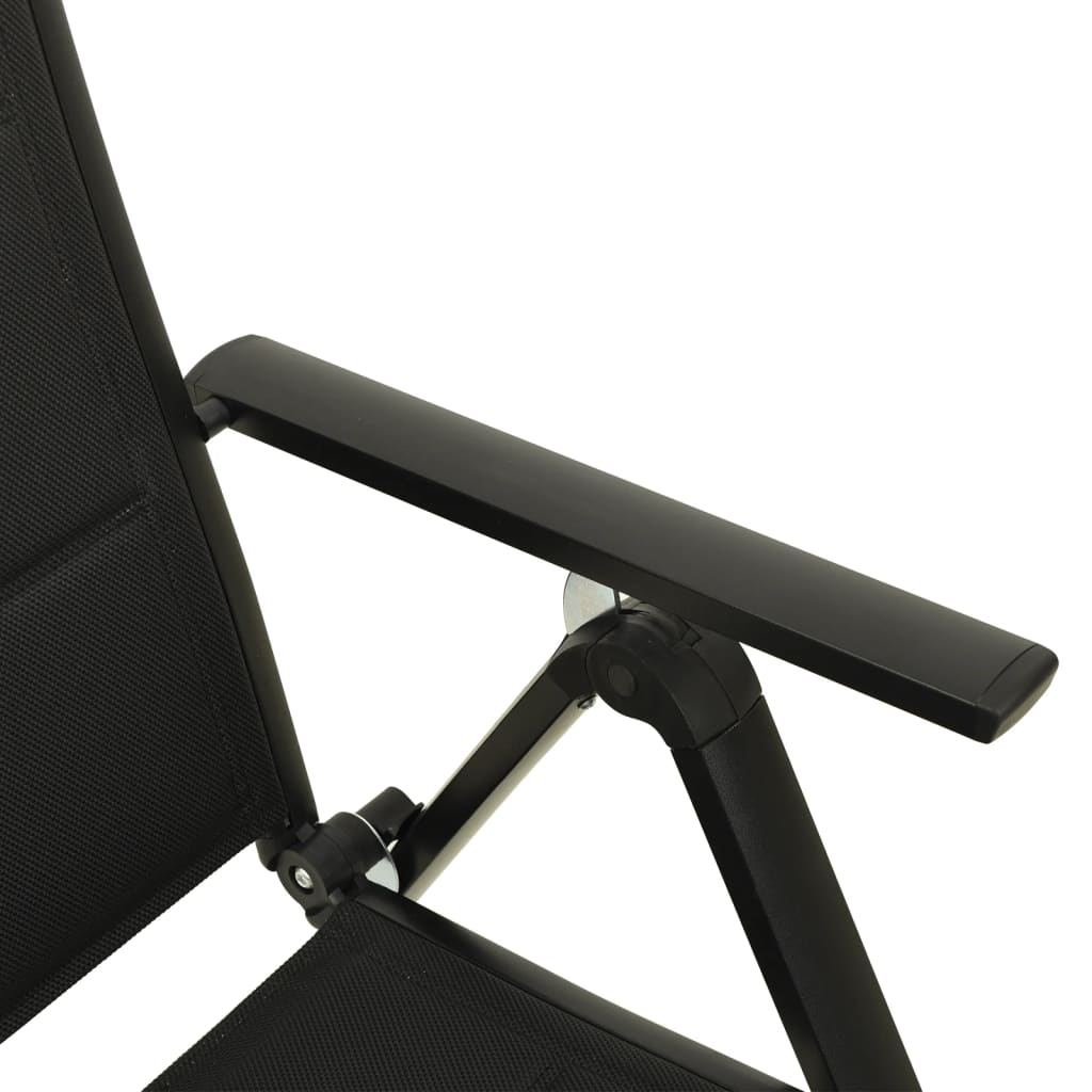 Tuinstoelen 2 st inklapbaar textileen aluminium zwart is nu te koop bij PeponiXL, paradijselijk wonen!