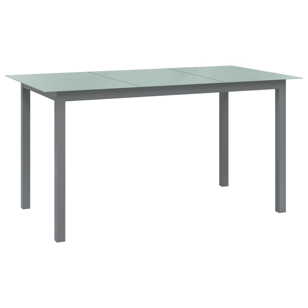 Tuintafel 150x90x74 cm aluminium en glas lichtgrijs is nu te koop bij PeponiXL, paradijselijk wonen!