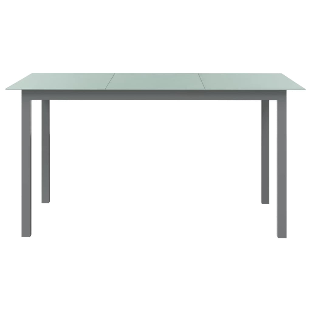 Tuintafel 150x90x74 cm aluminium en glas lichtgrijs is nu te koop bij PeponiXL, paradijselijk wonen!