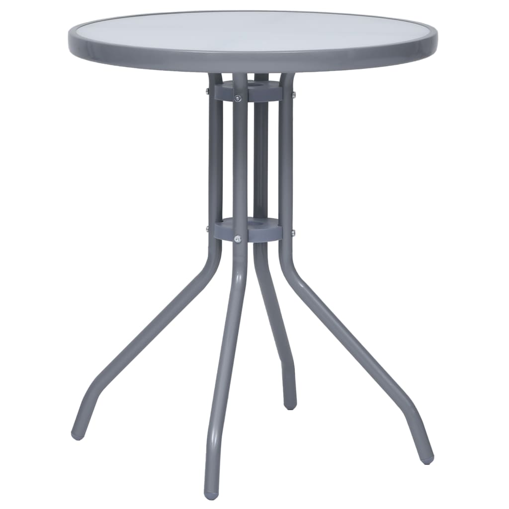 Tuintafel 60 cm staal en glas lichtgrijs is nu te koop bij PeponiXL, paradijselijk wonen!