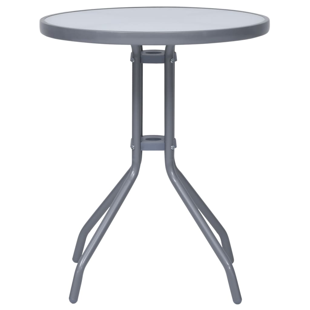 Tuintafel 60 cm staal en glas lichtgrijs is nu te koop bij PeponiXL, paradijselijk wonen!