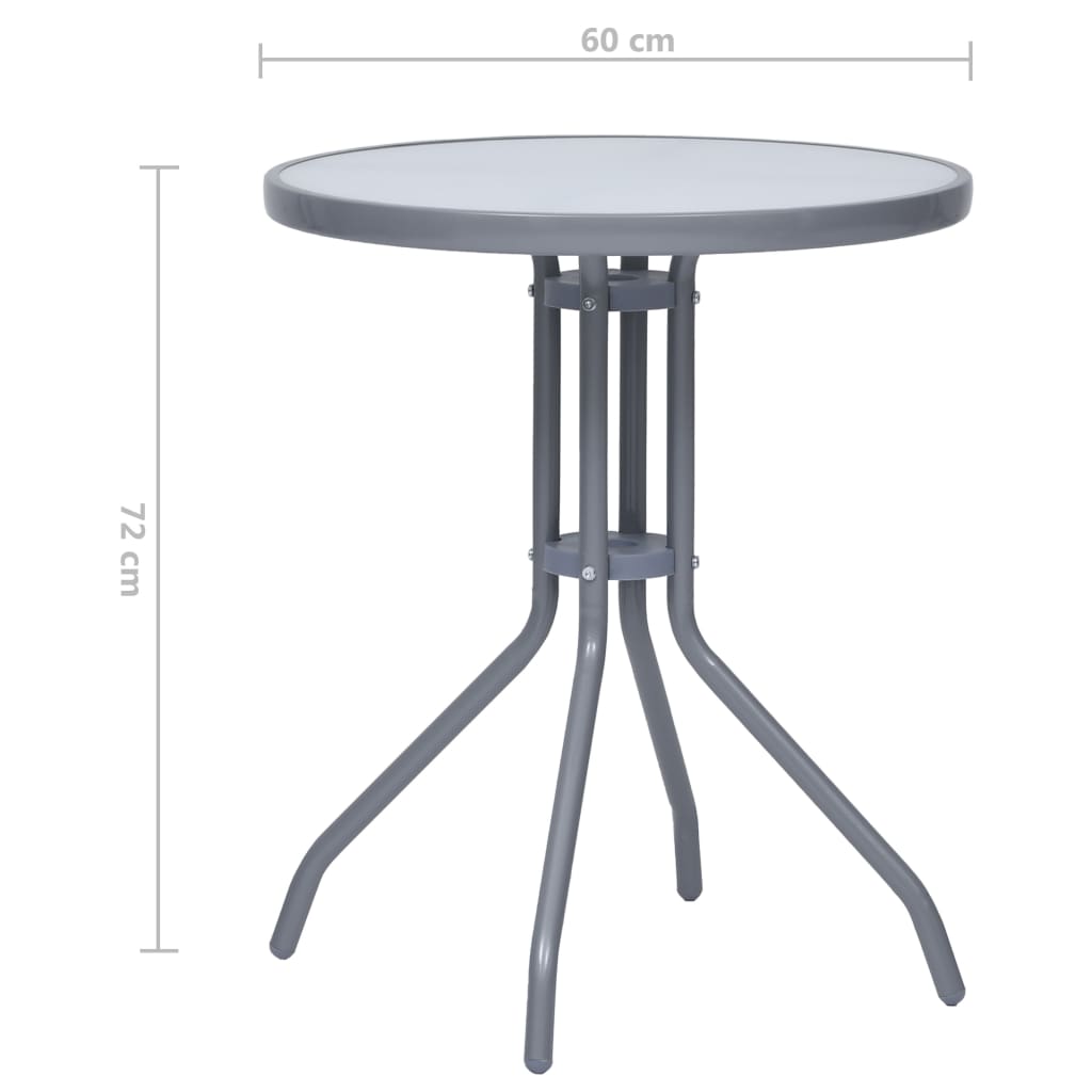 Tuintafel 60 cm staal en glas lichtgrijs is nu te koop bij PeponiXL, paradijselijk wonen!