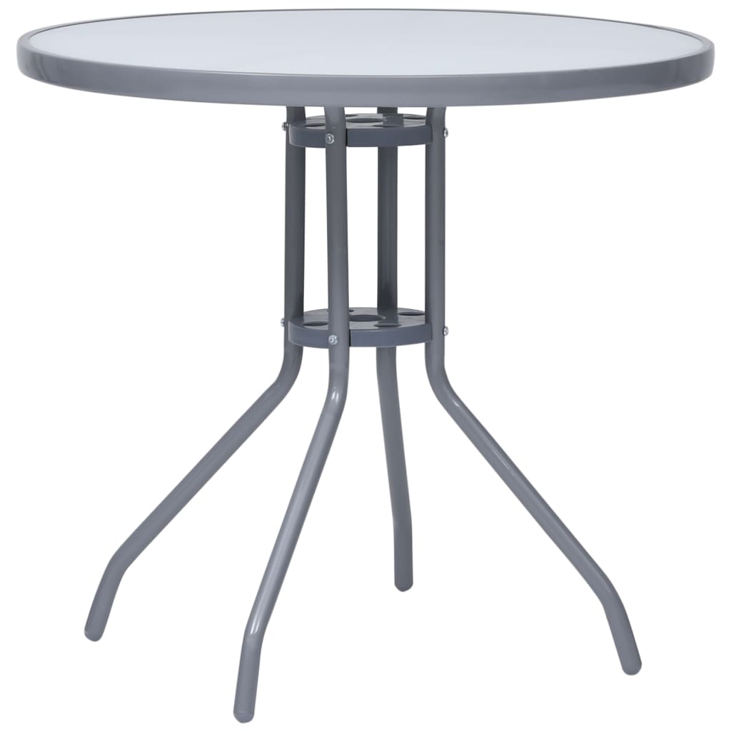 Tuintafel 80 cm staal en glas lichtgrijs is nu te koop bij PeponiXL, paradijselijk wonen!