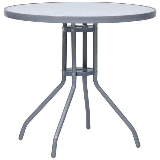 Tuintafel 80 cm staal en glas lichtgrijs is nu te koop bij PeponiXL, paradijselijk wonen!
