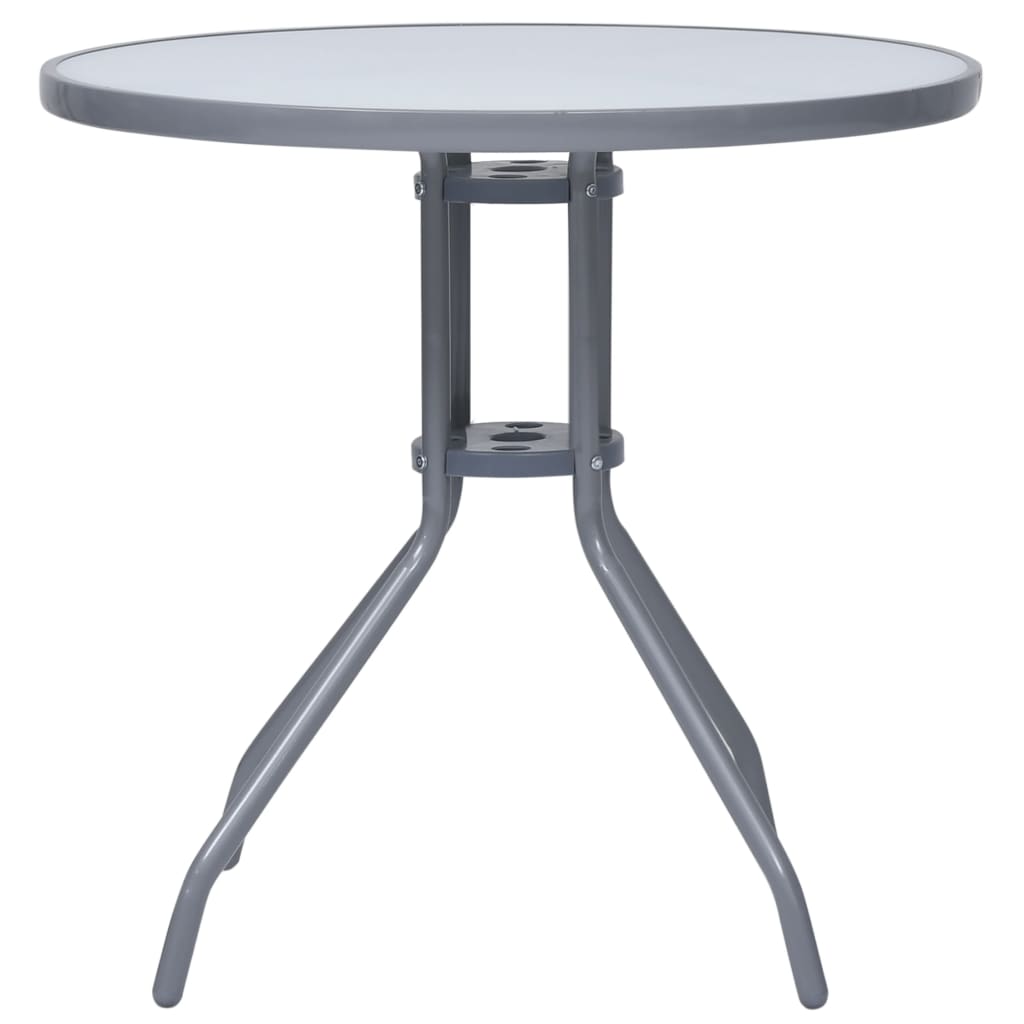 Tuintafel 80 cm staal en glas lichtgrijs is nu te koop bij PeponiXL, paradijselijk wonen!