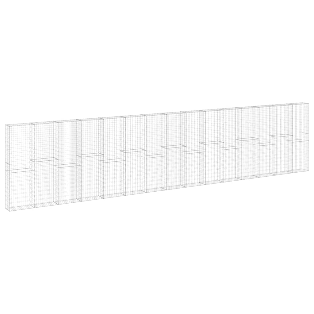 Schanskorfmuur met deksels 900x30x200 cm gegalvaniseerd staal is nu te koop bij PeponiXL, paradijselijk wonen!