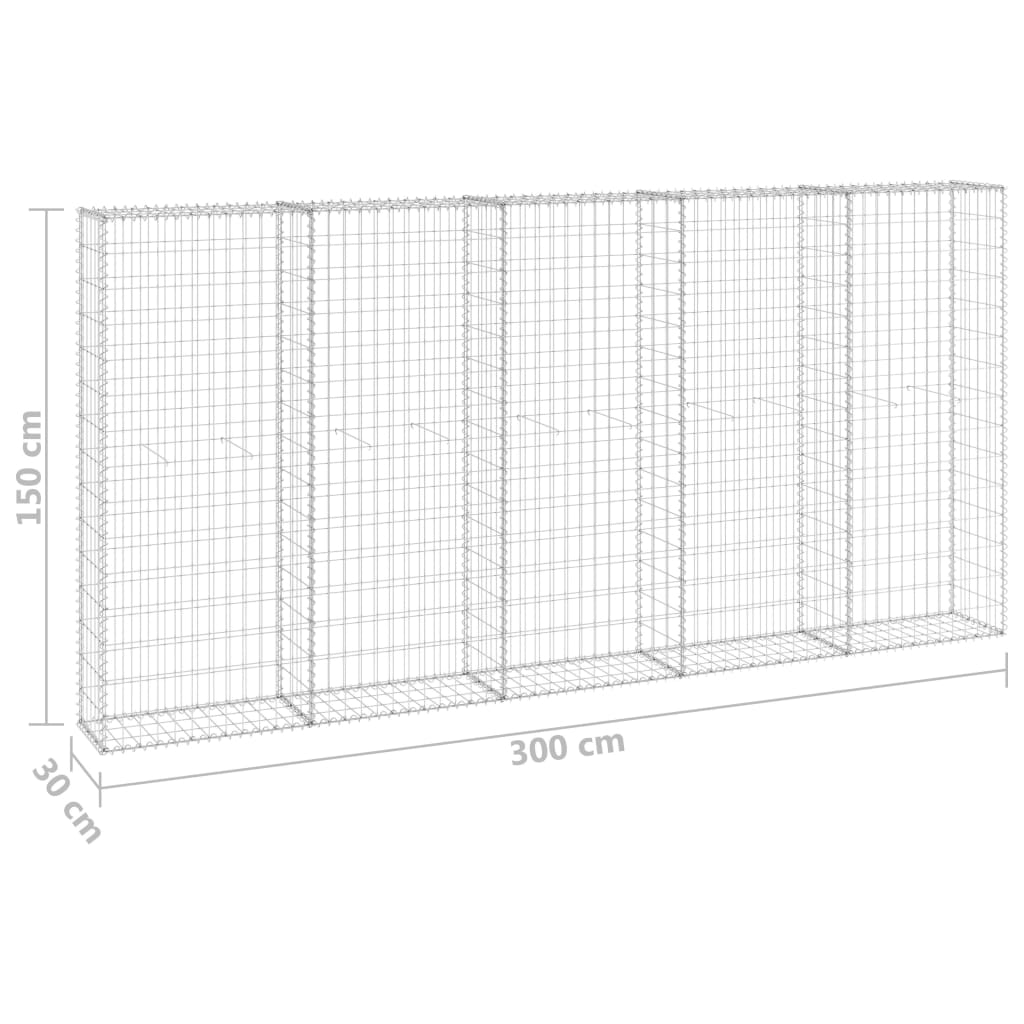 Schanskorfmuur met deksels 300x30x150 cm gegalvaniseerd staal is nu te koop bij PeponiXL, paradijselijk wonen!