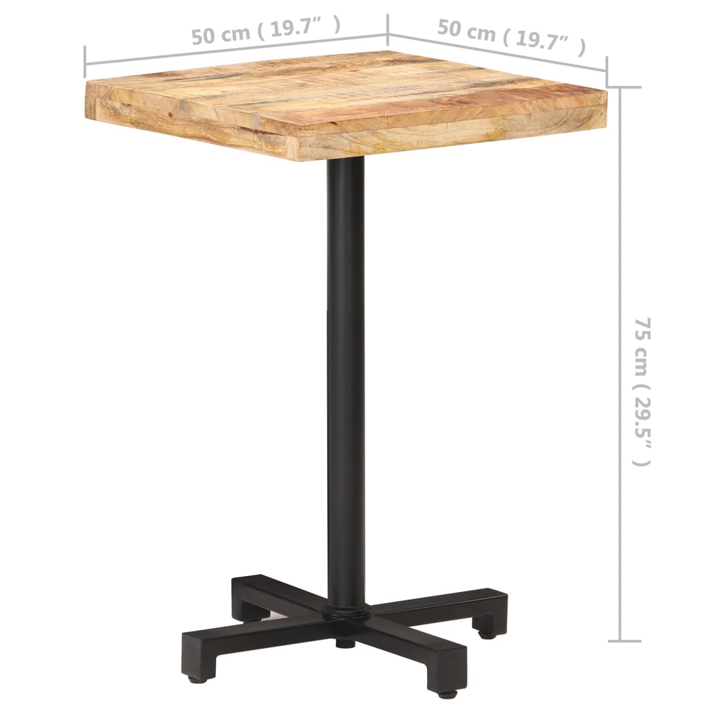 Bistrotafel vierkant 50x50x75 cm ruw mangohout is nu te koop bij PeponiXL, paradijselijk wonen!